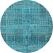 Round Persian Light Blue Traditional Rug, tr3224lblu