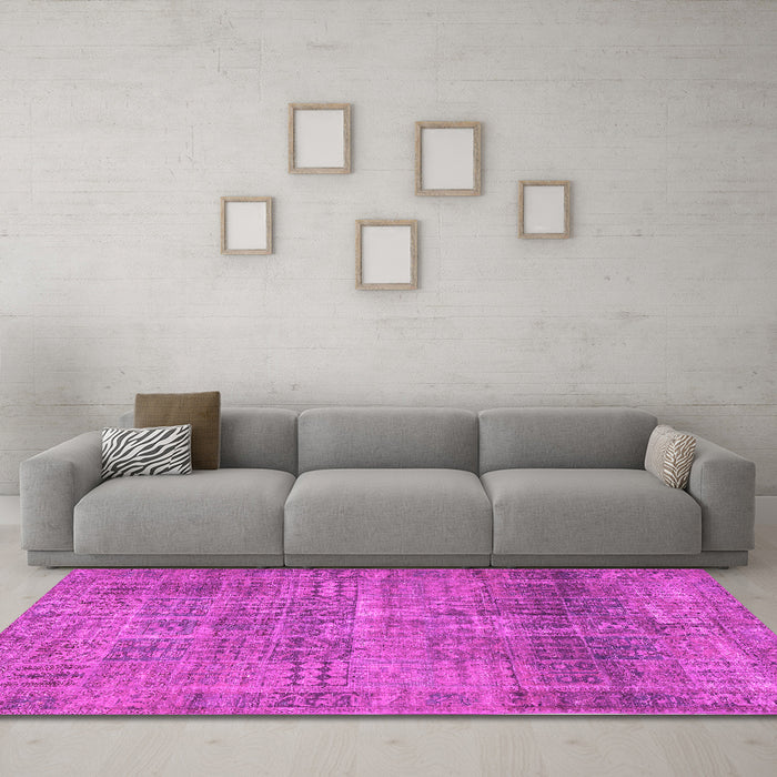 Machine Washable Persian Pink Traditional Rug in a Living Room, wshtr3224pnk