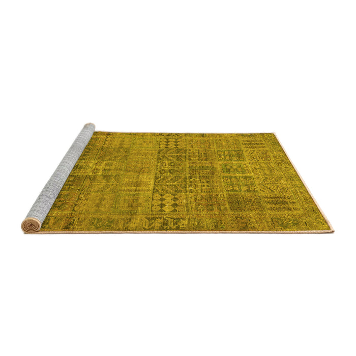 Sideview of Machine Washable Persian Yellow Traditional Rug, wshtr3224yw