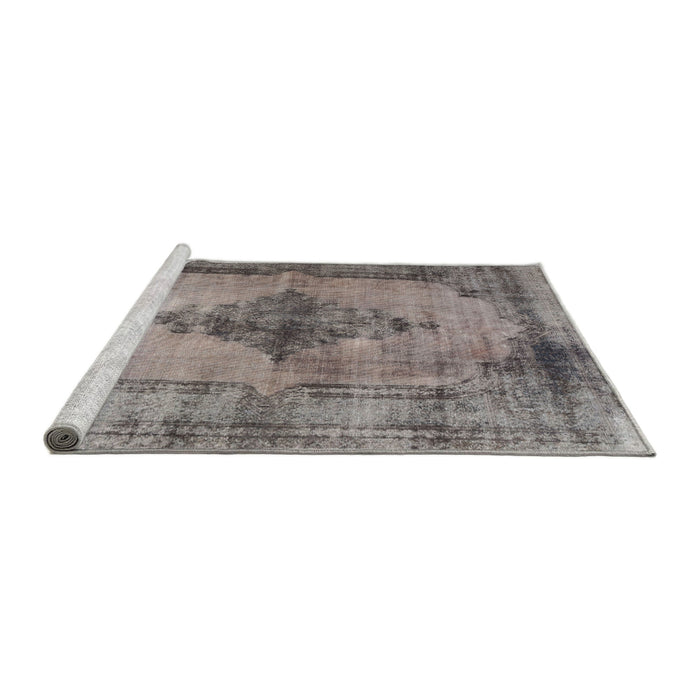 Sideview of Machine Washable Traditional Rosy Brown Pink Rug, wshtr3225