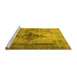 Sideview of Machine Washable Persian Yellow Traditional Rug, wshtr3225yw