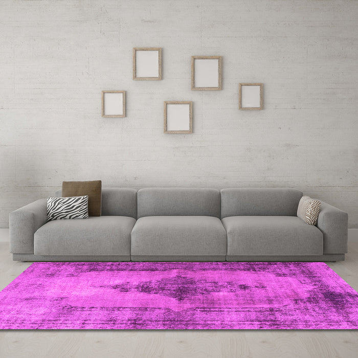 Machine Washable Persian Pink Traditional Rug in a Living Room, wshtr3225pnk