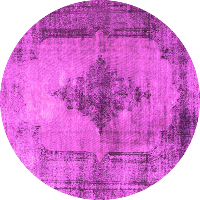 Round Machine Washable Persian Pink Traditional Rug, wshtr3225pnk