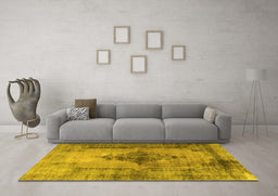 Machine Washable Persian Yellow Traditional Rug in a Living Room, wshtr3225yw
