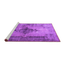 Sideview of Machine Washable Persian Purple Traditional Area Rugs, wshtr3225pur