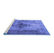 Sideview of Machine Washable Persian Blue Traditional Rug, wshtr3225blu