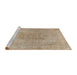 Sideview of Machine Washable Traditional Dark Almond Brown Rug, wshtr3226