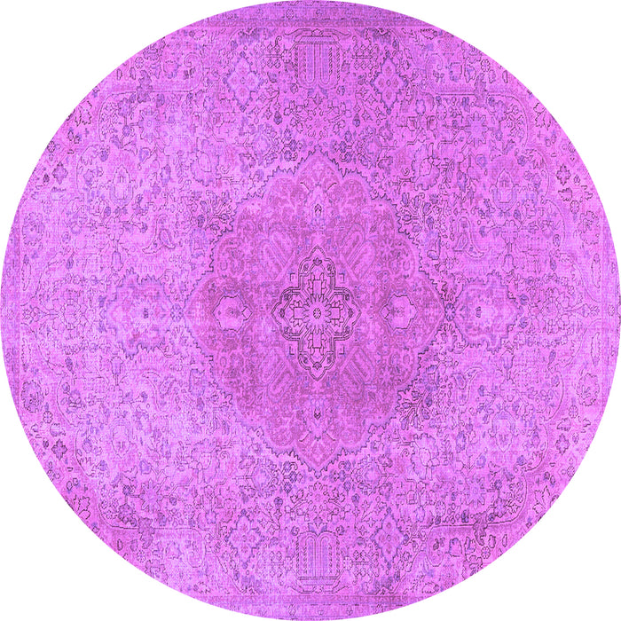 Round Persian Purple Traditional Rug, tr3226pur
