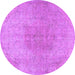 Round Persian Purple Traditional Rug, tr3226pur