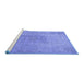 Sideview of Machine Washable Persian Blue Traditional Rug, wshtr3226blu