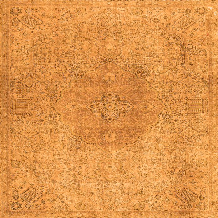 Round Machine Washable Persian Orange Traditional Area Rugs, wshtr3226org