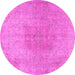 Round Persian Pink Traditional Rug, tr3226pnk