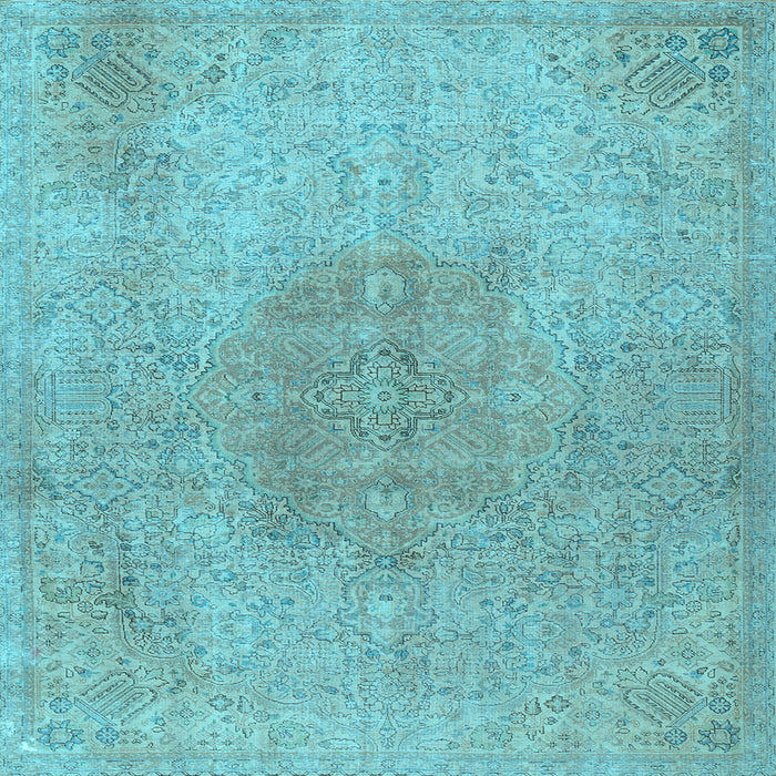 Square Machine Washable Persian Light Blue Traditional Rug, wshtr3226lblu