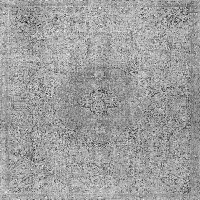 Round Machine Washable Persian Gray Traditional Rug, wshtr3226gry