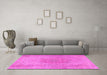 Machine Washable Persian Pink Traditional Rug in a Living Room, wshtr3226pnk