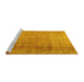 Sideview of Machine Washable Persian Yellow Traditional Rug, wshtr3227yw