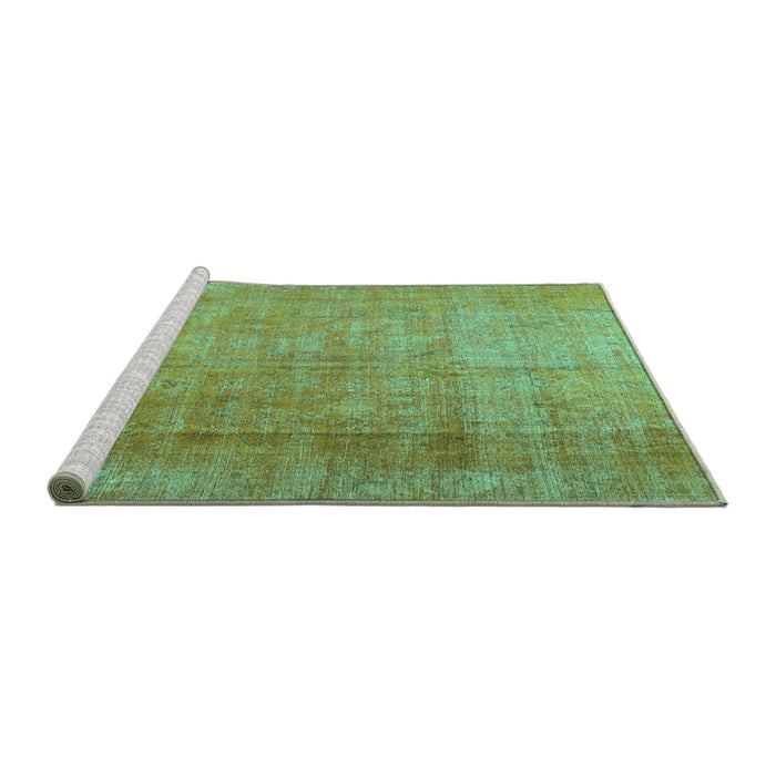 Sideview of Machine Washable Persian Turquoise Traditional Area Rugs, wshtr3227turq