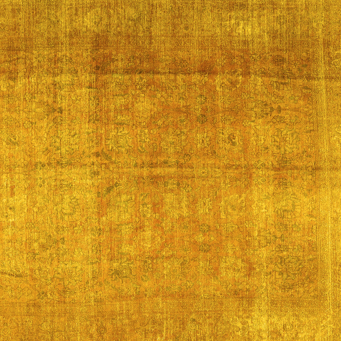 Square Machine Washable Persian Yellow Traditional Rug, wshtr3227yw