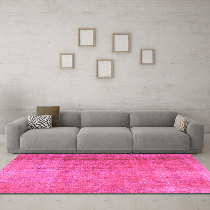 Machine Washable Persian Pink Traditional Rug in a Living Room, wshtr3227pnk