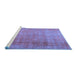 Sideview of Machine Washable Persian Blue Traditional Rug, wshtr3227blu