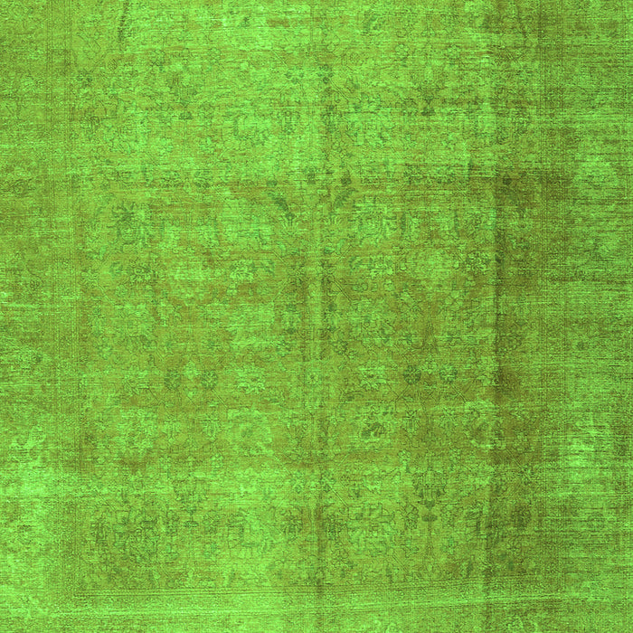 Round Machine Washable Persian Green Traditional Area Rugs, wshtr3227grn