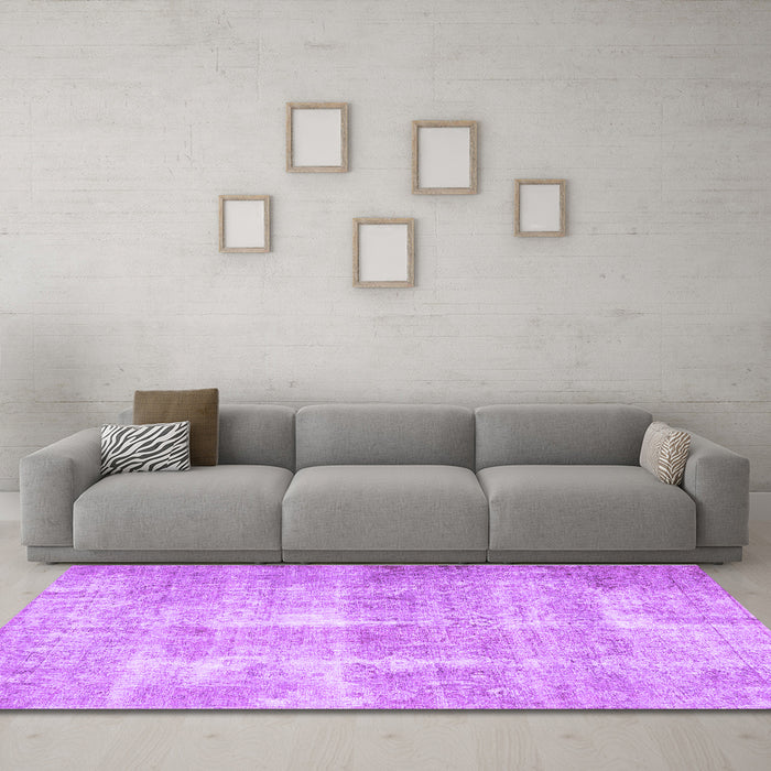 Machine Washable Persian Purple Traditional Area Rugs in a Living Room, wshtr3228pur