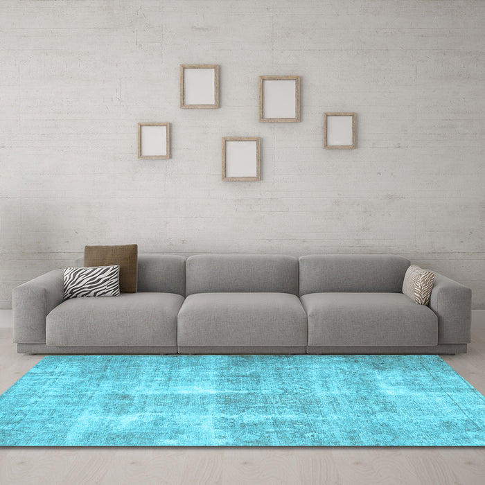 Machine Washable Persian Light Blue Traditional Rug in a Living Room, wshtr3228lblu