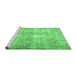 Sideview of Machine Washable Persian Emerald Green Traditional Area Rugs, wshtr3228emgrn