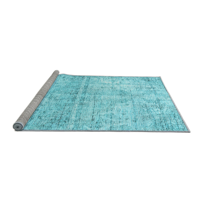 Sideview of Machine Washable Persian Light Blue Traditional Rug, wshtr3229lblu