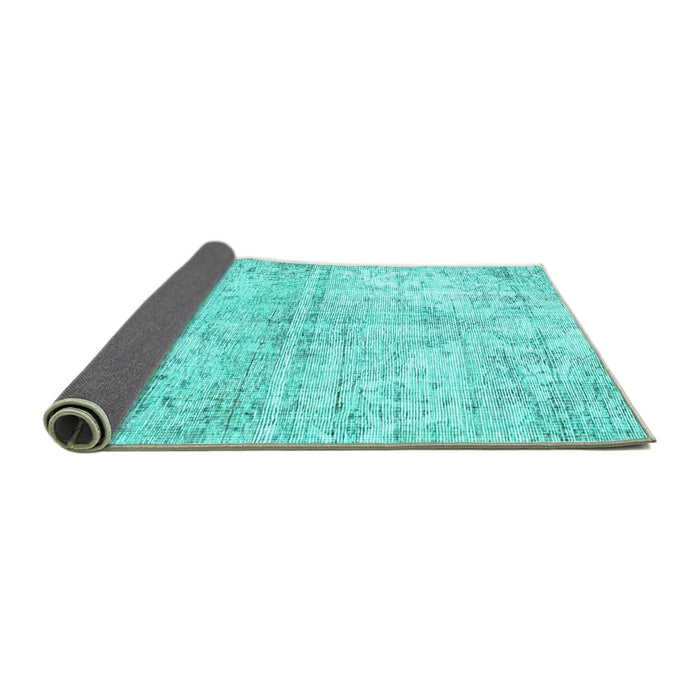 Sideview of Persian Turquoise Traditional Rug, tr3229turq