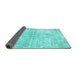 Sideview of Persian Turquoise Traditional Rug, tr3229turq