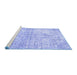 Sideview of Machine Washable Persian Blue Traditional Rug, wshtr3229blu