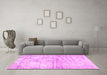 Machine Washable Persian Pink Traditional Rug in a Living Room, wshtr3229pnk