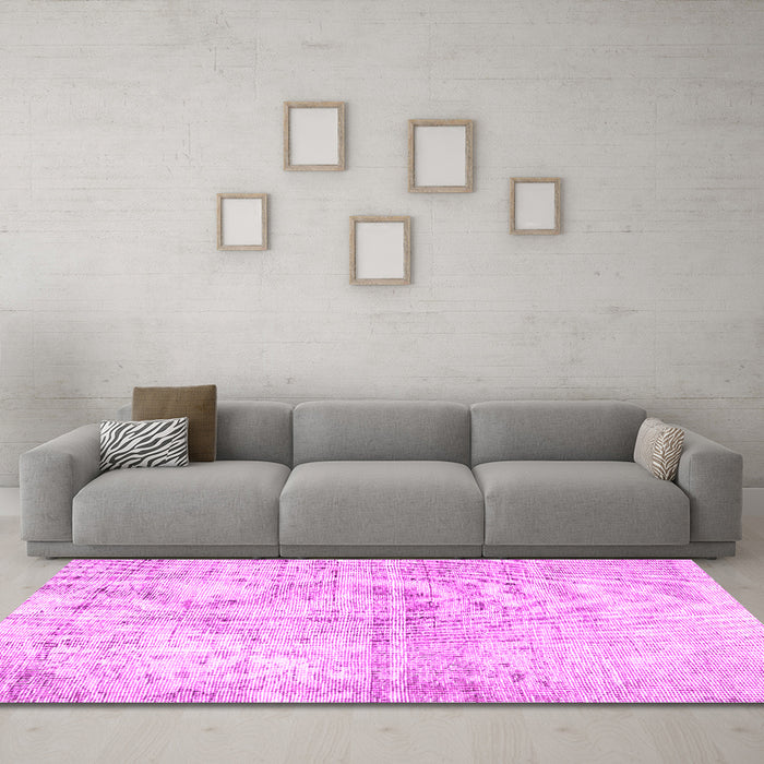 Machine Washable Persian Pink Traditional Rug in a Living Room, wshtr3229pnk