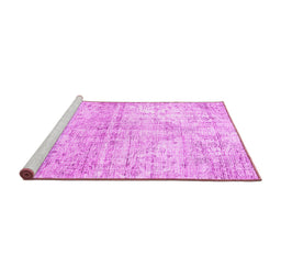 Sideview of Machine Washable Persian Pink Traditional Rug, wshtr3229pnk
