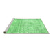 Sideview of Machine Washable Persian Emerald Green Traditional Area Rugs, wshtr3229emgrn