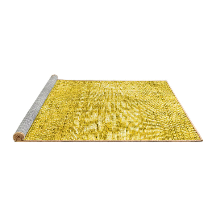 Sideview of Machine Washable Persian Yellow Traditional Rug, wshtr3229yw