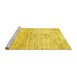 Sideview of Machine Washable Persian Yellow Traditional Rug, wshtr3229yw