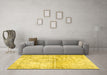 Machine Washable Persian Yellow Traditional Rug in a Living Room, wshtr3229yw