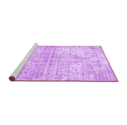 Sideview of Machine Washable Persian Purple Traditional Area Rugs, wshtr3229pur