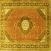 Square Medallion Yellow Traditional Rug, tr322yw