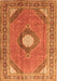 Serging Thickness of Machine Washable Medallion Orange Traditional Area Rugs, wshtr322org