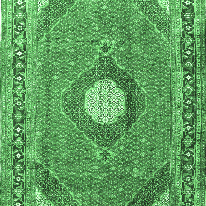 Medallion Emerald Green Traditional Rug, tr322emgrn