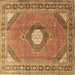 Square Medallion Brown Traditional Rug, tr322brn