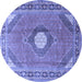 Round Medallion Blue Traditional Rug, tr322blu