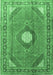 Machine Washable Medallion Emerald Green Traditional Area Rugs, wshtr322emgrn