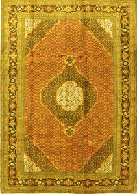 Medallion Yellow Traditional Rug, tr322yw