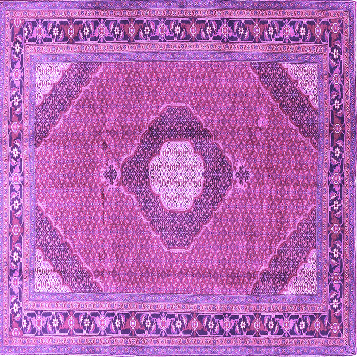 Square Medallion Purple Traditional Rug, tr322pur