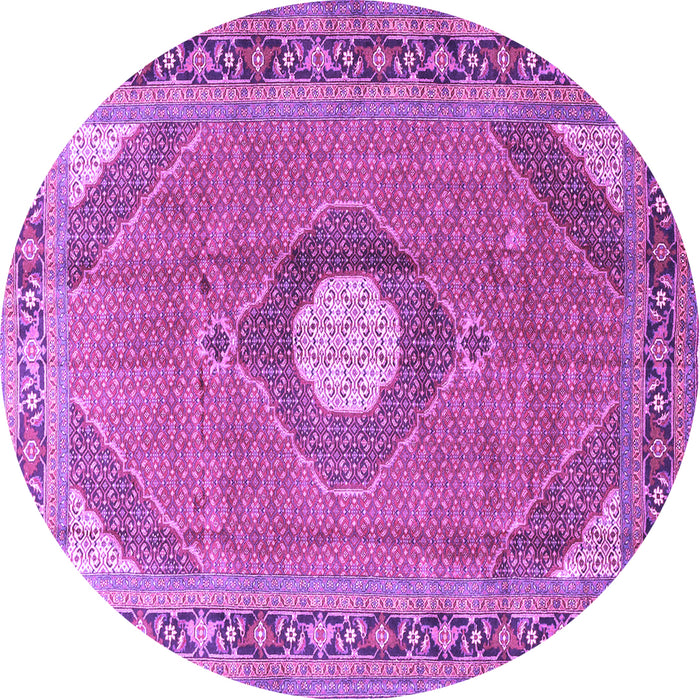 Round Medallion Purple Traditional Rug, tr322pur
