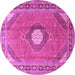 Round Medallion Pink Traditional Rug, tr322pnk